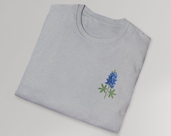 Bluebonnet Flower Graphic Tee, Texas State Wildflower Shirt