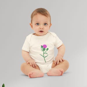 Scottish Thistle Infant Bodysuit, Baby Romper, Newborn Outfit, Scotland Baby Shower Gift, Cute Nursery Onesie