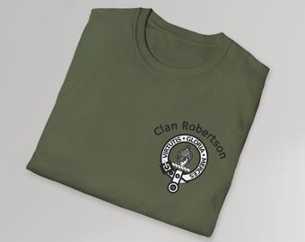 Clan Robertson Crest T-Shirt, Scottish Heritage Top