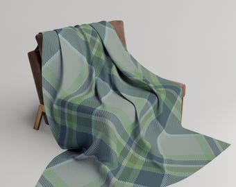 Manta polar a cuadros verdes, manta de tartán escocés, acogedora decoración invernal para el hogar