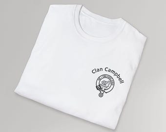 Clan Campbell Crest T-Shirt, Scottish Family Tee, Unisex Shirt, Motto Design Clothing, Heritage Apparel