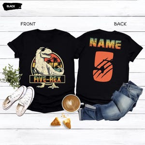 Five Rex Birthday T-shirt, 5th Birthday Boy, Five Rex Dinosaur Birthday Shirt, Girls Dinosaur Birthday Shirt, Dino Saurus Birthday Shirt