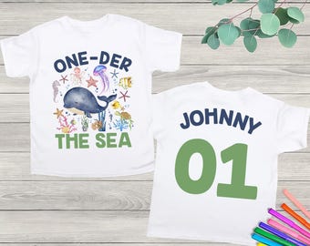 Oneder the Sea Birthday Shirt, Under The Sea Birthday, Whale Birthday Shirt, Ocean Animals Birthday, Sea Animals, Boy 1st Birthday Outfit