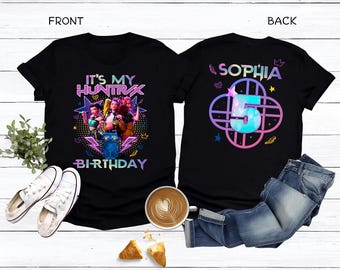 Custom Huntrix Birthday Girl Shirt, Custom It's My Huntrix Birthday Shirt, Personalized Kpop Demon Hunter Birthday Tee, Gift for Huntrix fan