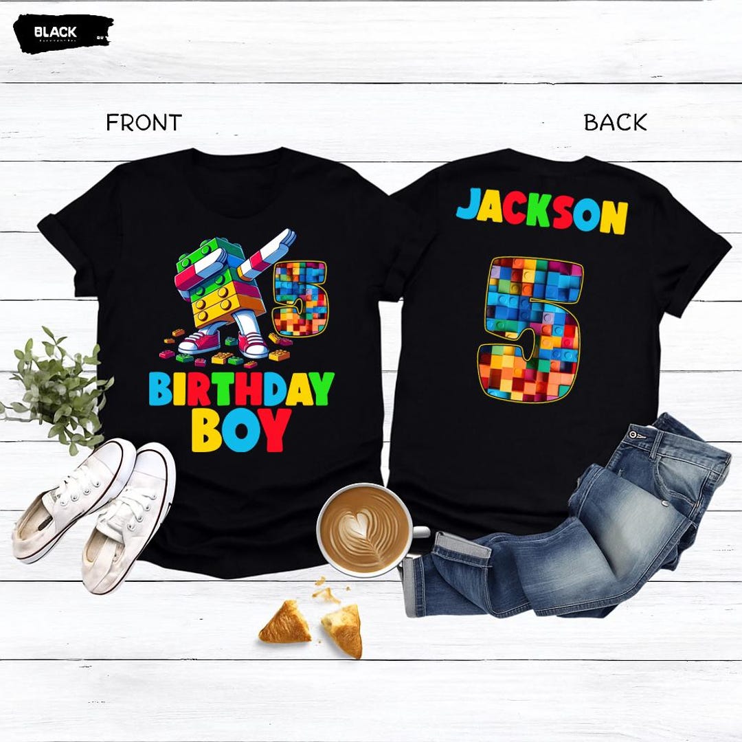 Building Blocks Birthday Shirt, Building Bricks Block Tee, Toy Birthday ...