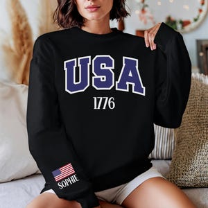 Moletom dos EUA, Moletom Patriótico, Moletom Americano, Moletom com Bandeira dos EUA, Moletom dos EUA, Camisa com Bandeira Patriótica, Moletom com Gola Redonda