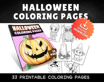 Halloween-kleurplaten: 33 activiteitenbladen voor kinderen (digitale download)