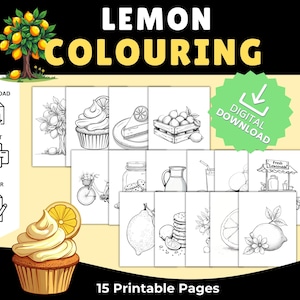 Lemon Colouring Pages, Kids Colouring Sheets, Printable Colouring Page, Lemon craft, Lemon coloring book, Lemon coloring for kids, lemons