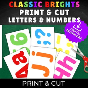 Alphabet Bulletin Board Letters, Classroom Letters, Printable Lettering, Rainbow Letters, Print and Snip letters, school bulletin board kit