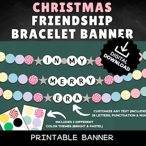 Christmas Friendship Bracelet Banner Printable: Holiday Garland (PDF)