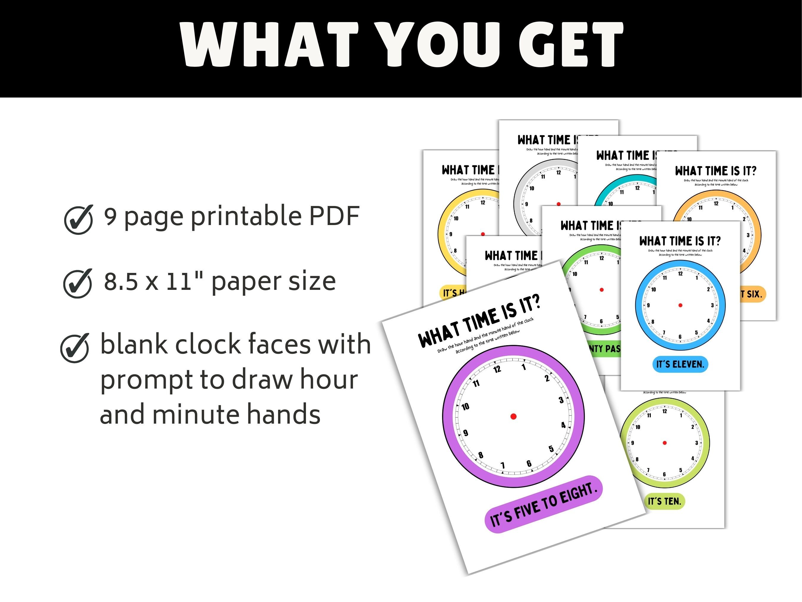 Telling Time Worksheets, Analog Clock, Time Activity, Learn to Tell ...