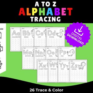 Alphabet Tracing Worksheets A-Z: ABC Coloring Pages (PDF)