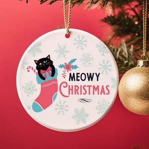 Cat Christmas Ornament Holiday Ornament Cat Lovers Ornament Personalized Christmas Ornament, Cat Lover Gift Cute Cat Ornament Stocking