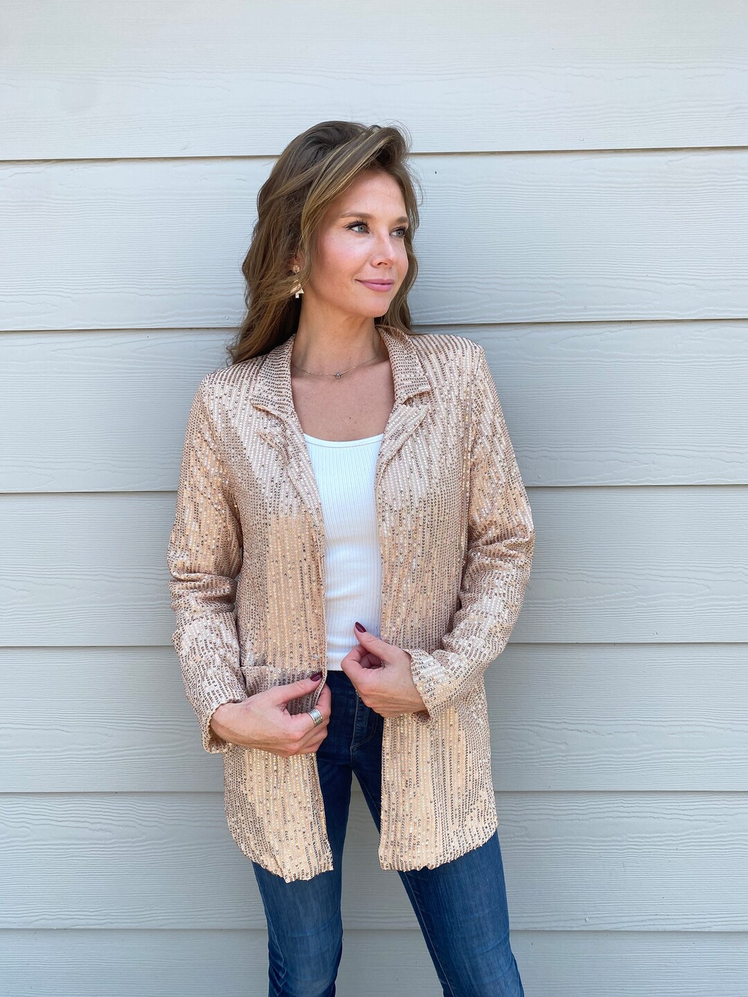 Metallic Sequin Blazer
