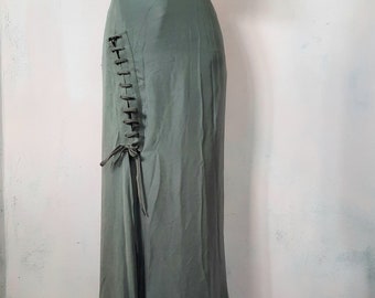 Vandevorst archive skirt small size soft grey lace up collectors item vintage Antwerp a.f. vandevorst mermaid high waist