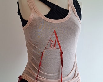 set of 3 tops Ann Demeulemeester AMOUR vintage tank camisole amour love cotton cashmere small medium vest NotThatSexy