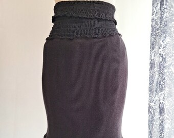 black vintage dress osfm heavy wool versatile reversible Marjo Kranenborg Amsterdam