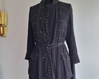 lace up Ann Demeulemeester blouse dress classic jacquet Antwerp 6 medium small NotThatSexy reworked