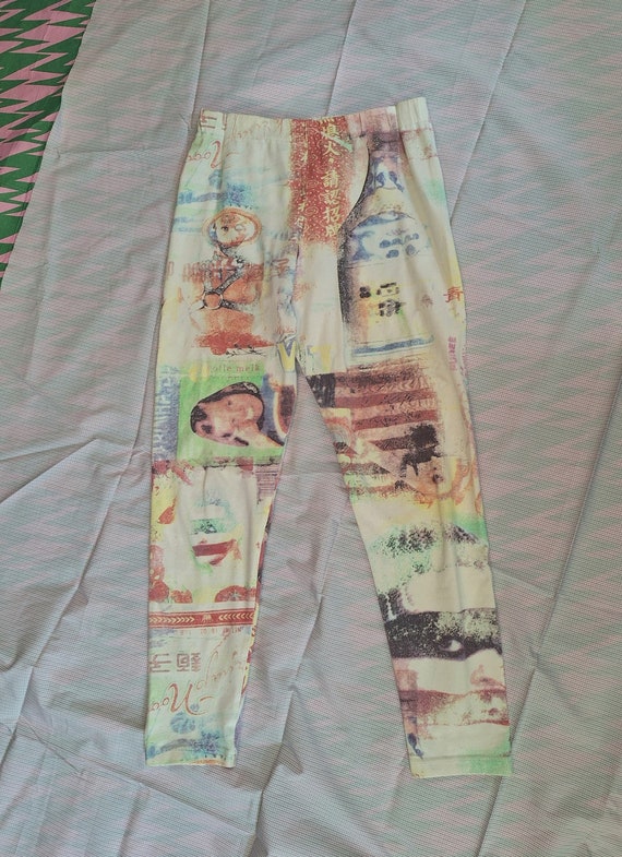 Walter Van Beirendonck, 90s Walter van Beirendonck legging wild & leathal trash print capri pants small to large