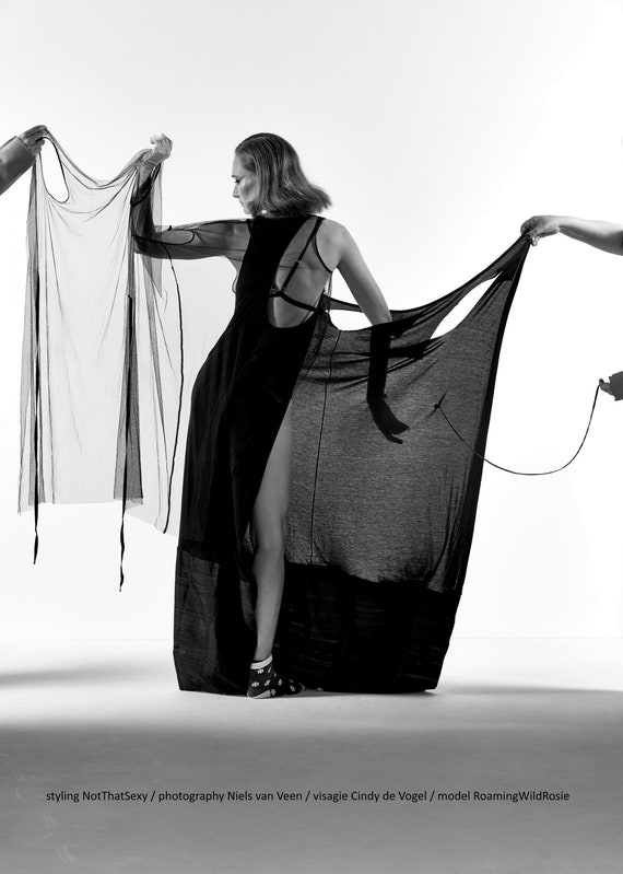 ann demeulemeester long dress set 4 armholes class