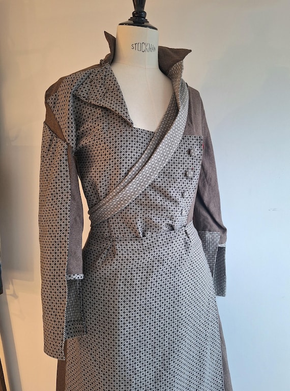 NotThatSexy button down dress upcycled with dries… - image 1