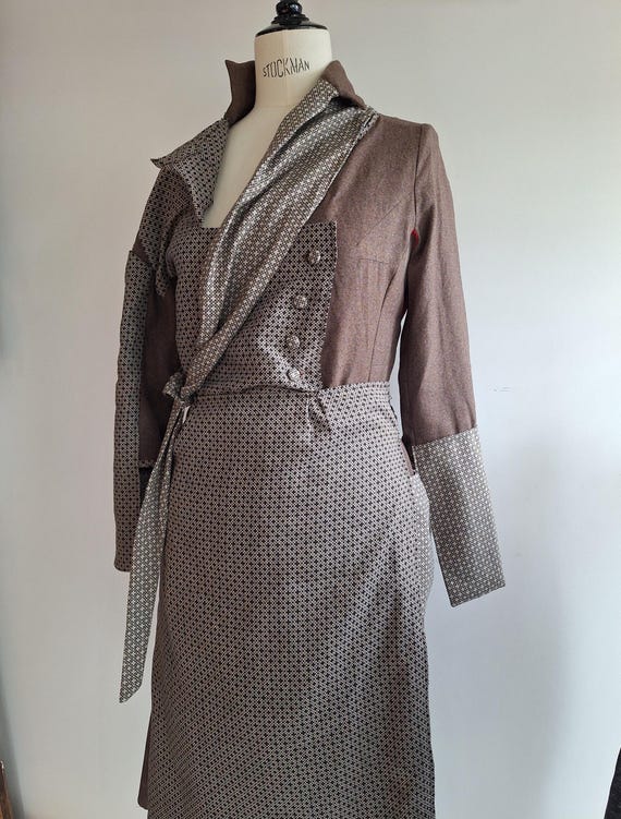 NotThatSexy button down dress upcycled with dries… - image 10