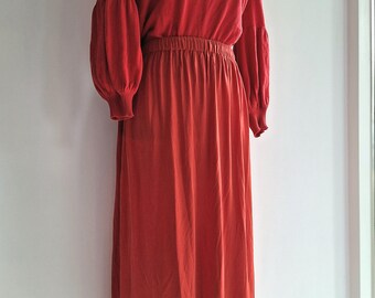 Comme Des Garçons vintage skirt large red nylon stretch