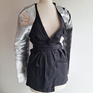 old stock sleeves margiela lined silver coating NotThatSexy black wool nwt bolero MM6 zdjęcie 3