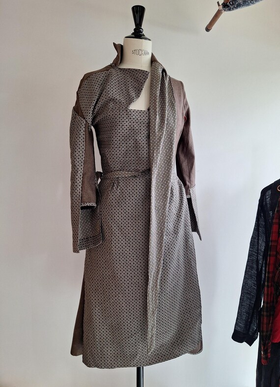 NotThatSexy button down dress upcycled with dries… - image 3