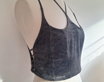 Kaat Tilley velvet camisole medium eu size 36 to 42 stretch lined grey green option matching dress