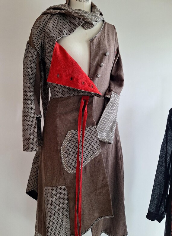 NotThatSexy button down dress upcycled with dries… - image 13