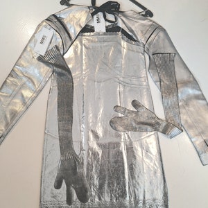 old stock sleeves margiela lined silver coating NotThatSexy black wool nwt bolero MM6 zdjęcie 4