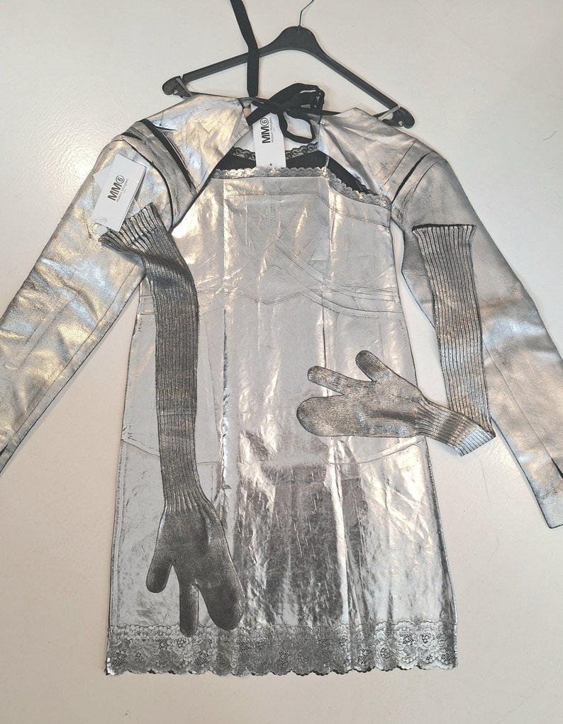 old stock sleeves margiela lined silver coating NotThatSexy black wool nwt bolero MM6 zdjęcie 4