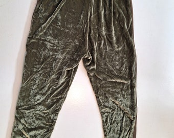 A.F. VANDEVORST velvet pants silk womens small vintage great condition NotThatSexy khaki