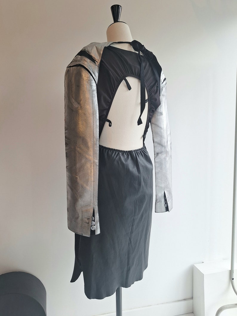 old stock sleeves margiela lined silver coating NotThatSexy black wool nwt bolero MM6 zdjęcie 1