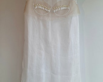 white Ann Demeulemeester dress sheer knitwear size eu medium large 38-42 floorlength cotton NotThatSexy volume!