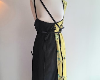 NotThatSexy silk dress made from dries van noten and ann demeulemeester old stock fabric size medium large adjustable with 4 long belts