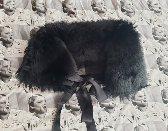 hairy collar Ann Demeulemeester black goat fur wi… - image 1