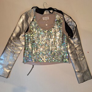 old stock sleeves margiela lined silver coating NotThatSexy black wool nwt bolero MM6 zdjęcie 9