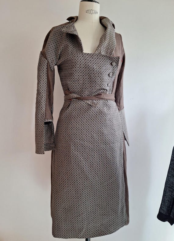 NotThatSexy button down dress upcycled with dries… - image 7