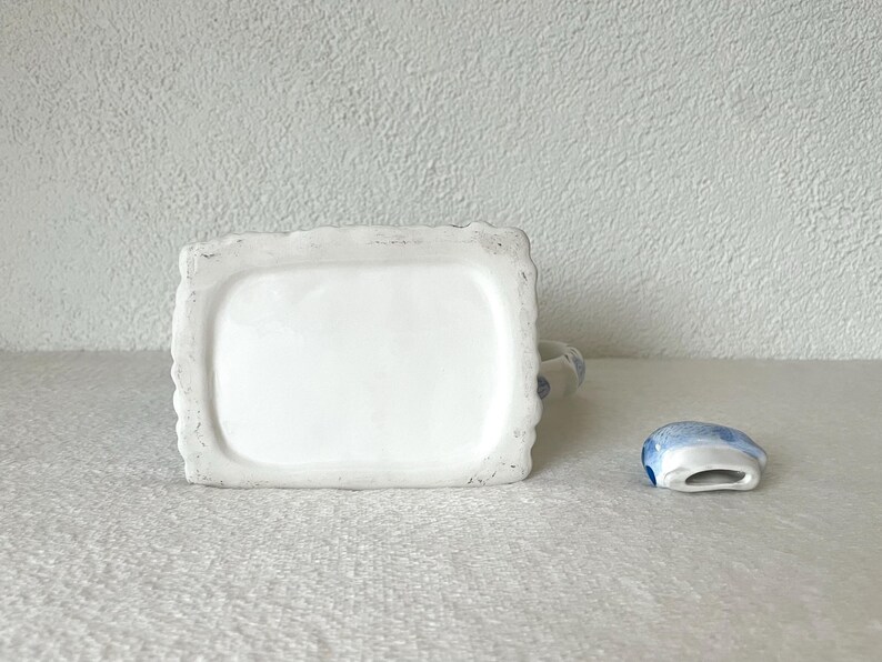 Cute Vintage Cat on Couch Teapot, Collectible Coffee Pot, Blue and