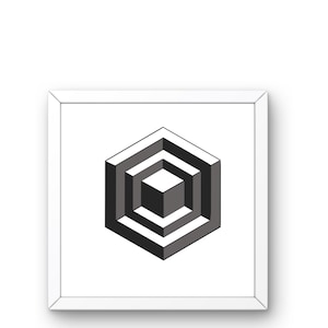 Cube Geometric Digital Download Design grey tone tattoo design craft file optical illusion
