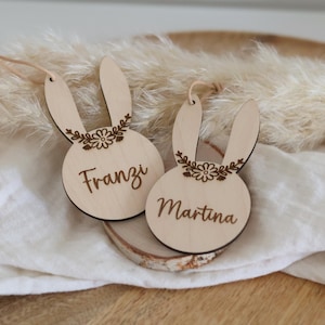 personalisierter Holzanhänger Ostern/ Anhänger Osterkörbchen/ Hasenanhänger