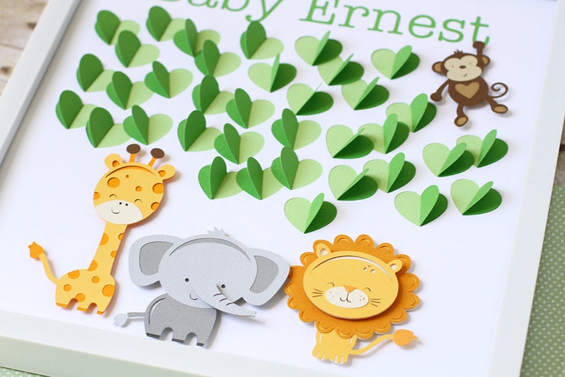 Safari Baby Shower Guest Book Alternative Jungle Animal Etsy