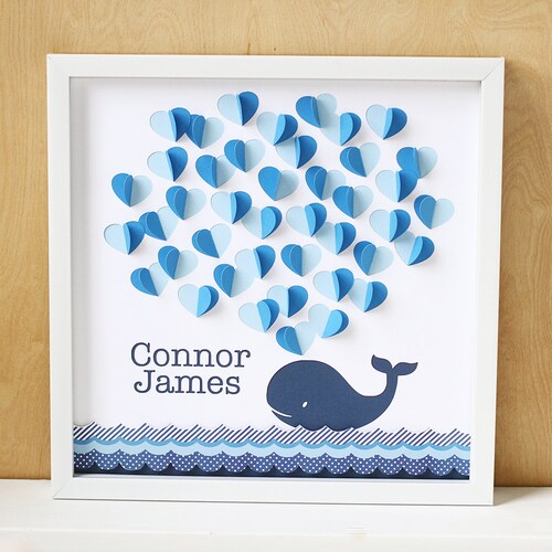 Whale Baby Shower Guest Book Alternative Baby Shower Guestbook Etsy