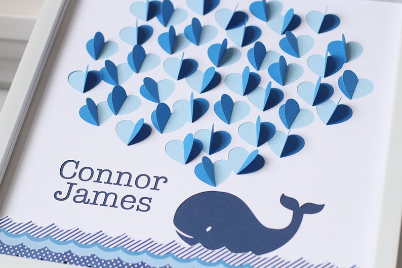 Whale Baby Shower Guest Book Nautical Nursery Baby Boy Etsy