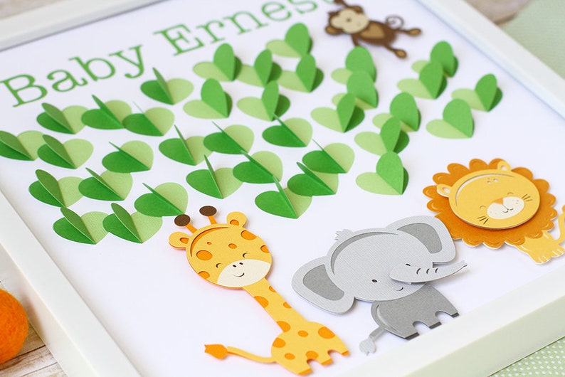 Safari Baby Shower Guest Book Alternative Jungle Animal Etsy