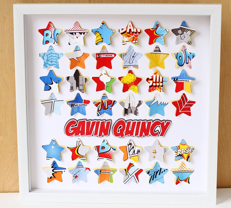 Superhero Baby Shower Guestbook Comic Book Wall Art Etsy