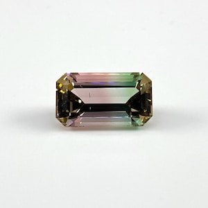 Watermelon Tourmaline Emerald Cut Gemstone, 4.51 carats, Congo Tourmaline, Natural Watermelon Tourmaline, DRC Tri-Color Tourmaline Gemstone