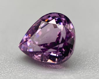 Natural Burmese Spinel Gemstone | 1.79 ct Pear Cut | Vivid Pinkish-Purple | Certified Untreated Collector Gem